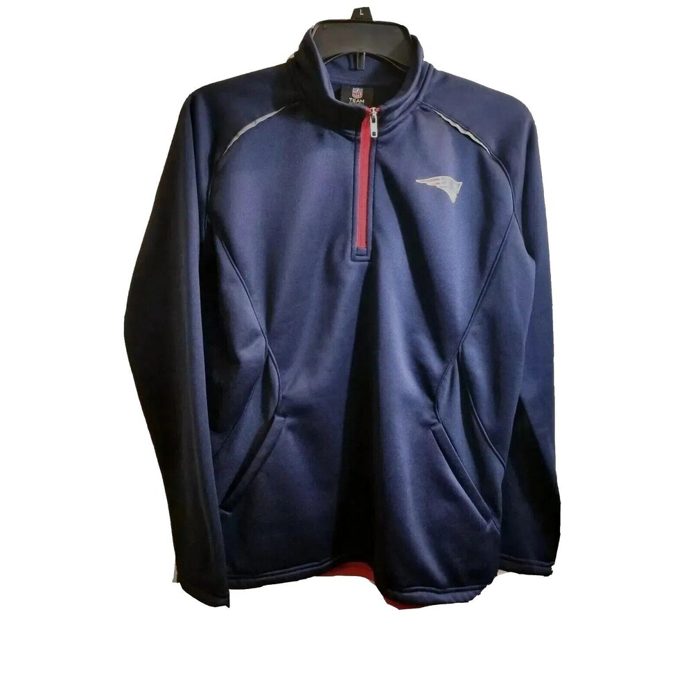 New England Patriots Youth Sz Large 14 16 NFL 1/4 Zip Pullover Sweatshirt NEW